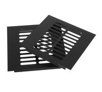 Homoyoyo Grille d'Aération en Alliage d'Aluminium Noire 150X150 MM, Lot de 2, Évent pour Armoire à Chaussures, Ventilation Murale pour Placard, Conduit d'Aération Optimisé pour Meubles
