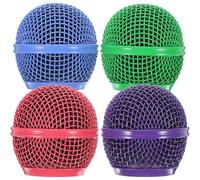 Homoyoyo Grille de Microphone Métallique 4 Pcs Colorées Compatible Micro Filaire Fil, Accessoires Micro Maille de Remplacement pour Performances et Enregistrements