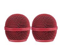 Homoyoyo Grille Métallique de Remplacement Rouge pour Microphone, Lot de 2 Pièces, Compatible Large, Facile à Installer, pour Studios D'enregistrement et Ktv