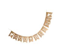 Homoyoyo Guirlande Fanions en Tissu Lin à Motif Colombe Bannière Décorative Réutilisable pour Shower Baptême et Fêtes Prénatales Décoration Murale Élégante pour Intérieur et Extérieur