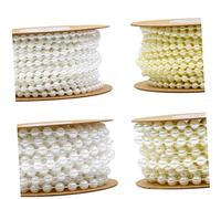 Homoyoyo Guirlande Perles Rondes Blanc Chaîne de Perles Plastique Fixe pour Décoration Mariage DIY Bracelets Accessoires