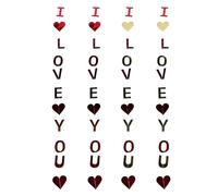 Homoyoyo Guirlande Suspendue 4 Pièces en Papier Rouge et Or, Pendentif Décoratif de Cœur Inscription « je T'aime », Décoration pour Mariage, Fiançailles et Fête Saint-valentin