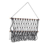 Homoyoyo Hamac Mural Macramé Fait Main Corde de Coton Gris Étagère Suspendue Décorative et Rangement pour Chambre Garçon Fille Support Robuste pour Jouets Plantes