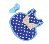 Homoyoyo Harnais de Poulet Ajustable à Motif Coq en Polyester Solide, Gilet D’Automne-Hiver Taille S Bleu Étoiles, Promenade et Activités de Plein Air pour Poules et Canards