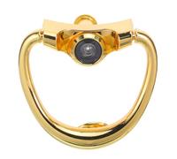 Homoyoyo Heurtoir de Porte Rustique en Alliage de Zinc avec Œilleton Intégré, Poignée Annulaire Dorée, Compatible Portes Bois et Métal, pour Entrée, Jardin et Chalet, Signal Sonore Net,