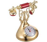 Homoyoyo Horloge de Bureau Vintage Téléphone Décoratif Rétro Élégant pour Maison et Bureau Ornement de Table Polyvalent pour Salon Restaurant et Café