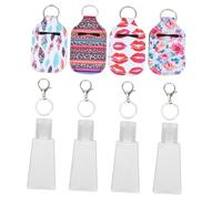 Homoyoyo Housse de Bouteille de Lotion en Néoprène Portable avec Porte-clés Mousqueton, 30ml, Facile à Attacher, pour Poussette et Savonnette Liquide, Lot de 4 Set de Set Couleur Aléatoire