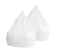 Homoyoyo Housse Intérieure pour Pouf 2pcs en Tissu Maille Respirant et Tissu Fin Blanc, Facile à Nettoyer, pour Usage Extérieur et Bureau