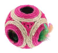 Homoyoyo Interactif pour Chat - Balle à Six Trous en Sisal avec Griffoir - en Peluche pour Chat Parfait pour Stimuler L'activité Et Le Jeu des Félins