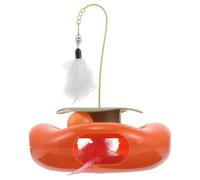 Homoyoyo Interactif pour Chat D’intérieur avec Circuit Rotatif en Plumage, D’Exercice Automatique sans Piles, Stimulation des Réflexes et Distributeur de Friandises Intégré