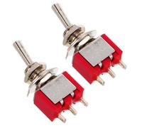 Homoyoyo Interrupteur à Bascule Mini 3 Bornes 2 Positions Capuchon Étanche, Design Compact en Cuivre, Facile à Utiliser pour Tableau de Bord et Bateau, Lot de 2 Pièces