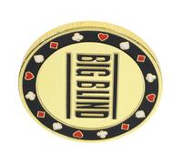 Homoyoyo Jeton de Croupier Métallique Big Blind 1 Pièce, Marqueur de Poker Recto-Verso, Accessoire de Jeu Solide et Léger, pour Poker Texas Hold'em et Jeux de Cartes