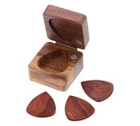 Homoyoyo Jeu de 3 Médiators en Bois Massif avec Boîte de Rangement en Bois pour Guitare Folk et Électrique, Accessoires Pratiques et Solide pour Parties D'instruments à Cordes, Kit