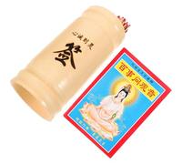 Homoyoyo Jeu de Bâtonnets de Divination Bouddhistes en Bambou Blanc avec Seau et Livre, Kit de Bâtons de Fortune Chinois 100 Pièces, Accessoire pour Rituels Bouddhistes et Jeux