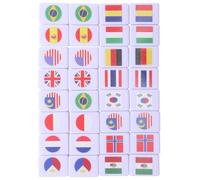 Homoyoyo Jeu de Mahjong Compact 64 Pièces en Drapeaux Internationaux, Jeu de Mémoire Stratégique pour 2 Joueurs, pour Table Basse et Famille
