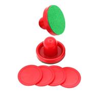 Homoyoyo Jeu de Palets de Hockey sur Air 51mm Rouges X4 Pousseurs Rouges 76mm X2 et Feutrines X2 Accessoires de Remplacement pour Table de Air Hockey, Loisirs et Compétition Familiale