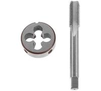 Homoyoyo Jeu de Tarauds et Filières Métriques M10 X 15 en Acier Rapide Hss 2 Pièces Filetage Manuel pour Métaux Coffret d'Outils de Mécanicien pour Réparation et Taraudage Industriel