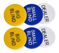 Homoyoyo Jeux de Jetons de Poker 2 Sets en Plastique Solide Marqueurs de Jeu et Bouton du Donneur, pour Poker, Bingo et Comptage, Accessoires pour Jeux et Apprentissage Mathématique