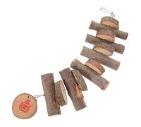 Homoyoyo Jouet à Mâcher Naturel en Bois Dʼapple pour Hamster Et Lapin, Suspendu Long Tube Rond, Décor Citrouille Halloween, Jouets De Dentition pour Petits Rongeurs