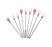 Homoyoyo Kit 9 Pièces Bâtonnets Mélangeurs Nail Art Cuillères Spatules en Plastique Coloré Paillettes pour Manucure Mélange Gel UV Pigments Décoration Ongles Réutilisable Plusieurs styles