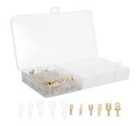 Homoyoyo Kit de 270 Connecteurs Électriques en Cuivre Doré Bornes Mâles et Femelles, Manchons Isolants, Cosses à Sertir pour Câblage Électrique et Borniers de Haut-parleur, Usage