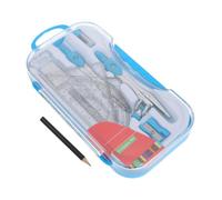 Homoyoyo Kit de Dessin 10 Pièces Règle Triangulaire et Compas à Dessin en Plastique et Fer, Accessoires pour Étudiants Artistes et Ingénieurs, Boîte de Rangement Pratique Couleur