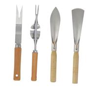 Homoyoyo Kit de Outils de Jardinage Acier Inoxydable avec Manches Bois Pelle Truelle Désherbeur Ergonomique pour Plantation Désherbage et Ameublissement du Sol pour Jardin Cour et Parc