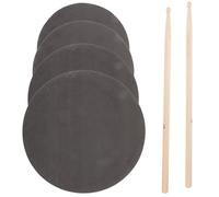 Homoyoyo Kit de Pads D'entraînement Batterie Silencieux 12-16 Pouces Baguettes en Bois, Accessoires Percussion pour Pratique à Domicile, Ensemble Pads de Batterie 5 Tampons et 1 Paire