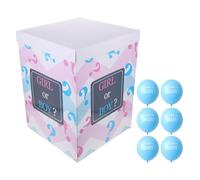 Homoyoyo Kit de Révélation Boîte Transparente et 6 Ballons Bleus à L’Hélium pour Shower Garçon ou Fille Décoration Festive pour Fête Prénatale Ensemble Complet pour Annoncer Bébé