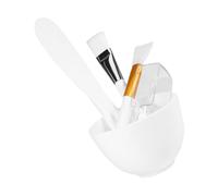 Homoyoyo Kit D'outils de Masque Visage DIY pour Usage Professionnel ou Personnel Spatule en Silicone Blanc, Bol Mélangeur Facile à Nettoyer Cuillère Mesureuse et Tige D'agitation