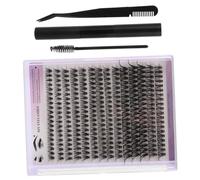 Homoyoyo Kit Extension Cils DIY avec Clusters Autoadhésifs Pince Courbée et Brosse Noire pour Application Facile Faux Cils Synthétiques Segments pour Look Naturel Complet Débutants