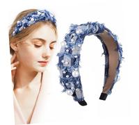 Homoyoyo Knotted Denim Headband Avec Bandeau Large Élégant Jean Accessoires De Mode Pour Parfait Pour Événements Spéciaux Et Quotidiens