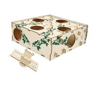 Homoyoyo Labyrinthe pour Hamster Bois Naturel Tunnel Interactif pour Petits Animaux Plateforme Exercice pour Maintenir Dextérité et Prévenir Obésité des Hamsters et Souris