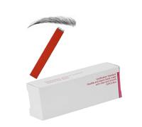 Homoyoyo Lames de Microblading pour Sourcils 50 Pcs Tête Plate Acier Inoxydable Rouge Kit Aiguilles Maquillage Professionnel pour Femmes Usage Professionnel