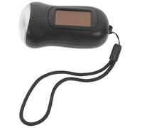 Homoyoyo Lampe Torche Solaire à Manivelle LED Noire Compacte Lampe de Randonnée Portable de Camping Rechargeable sans Batterie Éclairage D'urgence et Écologique