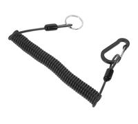 Homoyoyo Lanière de Pêche Rétractable à Ressort 2m Noire Cordon de Sécurité Robuste pour Porte-Canne Accessoire Pêche Polyvalent pour Activités Plein Air Protection Matériel