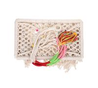 Homoyoyo Lit Suspendu pour Chaton en Corde de Coton Beige, Chaud et Doux, Hamac Macramé Style Bohème pour Couchage et Mobilier pour Chats