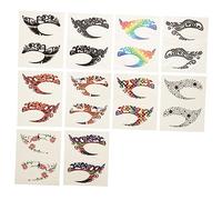 Homoyoyo Lot De 10 Autocollants Temporaires Pour Maquillage Des Yeux Eye-liner Autocollants Adhésifs Décoration Artistique Facile à Appliquer Pour Halloween Mélange De Designs