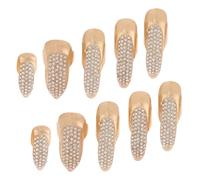Homoyoyo Lot de 10 Bagues à Ongles Griffes Rétro Strassées en Alliage de Zinc, Tailles S-m-l, Couleur Or Rose, Accessoire Punk Gothique pour Cosplay Halloween et Danse Orientale