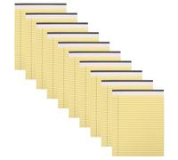 Homoyoyo Lot de 10 Blocs-notes Jaunes Lignés, Papier 80gsm Plus Épais, 30 Pages Double Face, Portable et Déchirable pour Tâches Quotidiennes la Maison Bureau