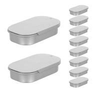 Homoyoyo Lot de 10 Boîtes en Fer-blanc avec Couvercle Coulissant, 53x34x11 Mm, Finition Argenté Mat, Mini Boîtes Décoratives à Lèvres, Parfum Solide et Rangement Cosmétique