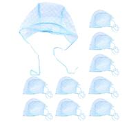Homoyoyo Lot de 10 Bonnets de Coloration à Mèches Perforés Bleus avec Cape Assortie, Réutilisables en Plastique Léger, pour Teinture Précise à Domicile et Protection les Taches Lors