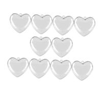 Homoyoyo Lot de 10 Boules Transparentes en Plastique de Cœur 5 Cm à Remplir pour Décoration Saint-valentin, Mariage et Bricolage, Boîte Présent Suspendue Multifonctionnelle