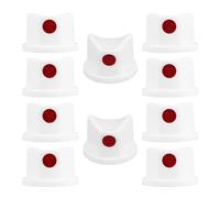 Homoyoyo Lot de 10 Buses D’aérosol en Plastique Blanches, Embouts Étanches à Bouton-poussoir, Compatibles Peinture en Aérosol pour Graffiti et Décoration Artistique