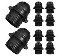 Homoyoyo Lot de 10 Douilles à Clip E27 Filetées Noires, Grosse Taille, Socles pour Lampes LED et Suspensions, Support D’ampoule de Plafond, Adaptés Usage Domestique et Bureau
