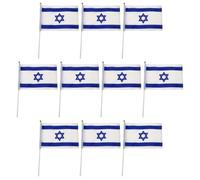 Homoyoyo Lot de 10 Drapeaux Décoratifs D'israël 14x21 Cm en Polyester Léger et Résistant, Drapeaux Nationaux pour Décoration Extérieure et Fêtes Sportives, Ornements de Fête et Événements