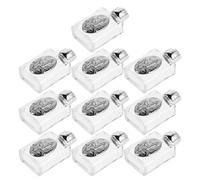 Homoyoyo Lot de 10 Flacons d'eau Bénite en Alliage 15 ML, Verre Gaufré en Relief, Bouteille Religieuse Compacte pour Baptêmes et Voyages Spirituels, Accessoire Décoratif D'église