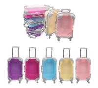 Homoyoyo Lot de 10 Mini-Boîtes à Bonbons Transparentes de Petite Valise à Roulettes Plastique Robuste Assortiment 5 Couleurs Rangement Présent pour Mariage Shower et Fêtes