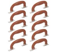 Homoyoyo Lot de 10 Poignées de Rechange pour Valise 437 Grand Format Marron Pieds Argentés Poignées de Transport en Plastique Antidérapantes Compatibles Boîte à Outils et Étui Photo