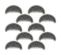 Homoyoyo Lot de 10 Poignées de Traction Vintage en Bronze Vert Antique, Petites Poignées Semi-circulaires en Métal pour Armoires et Tiroirs, Adaptées aux Commodes et Placards Cuisine,